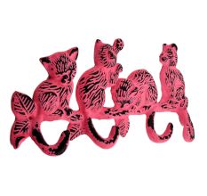 Pink Distressed Cats Iron Hook